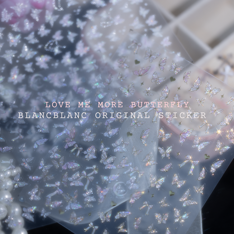 Blanc Blanc - Love Me More Mother-of-Pearl Style Butterfly Sticker [S331, S335]
