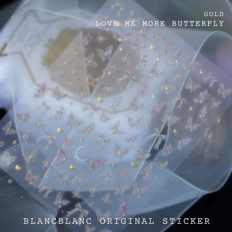 Blanc Blanc - Love Me More Mother-of-Pearl Style Butterfly Sticker [S331, S335]