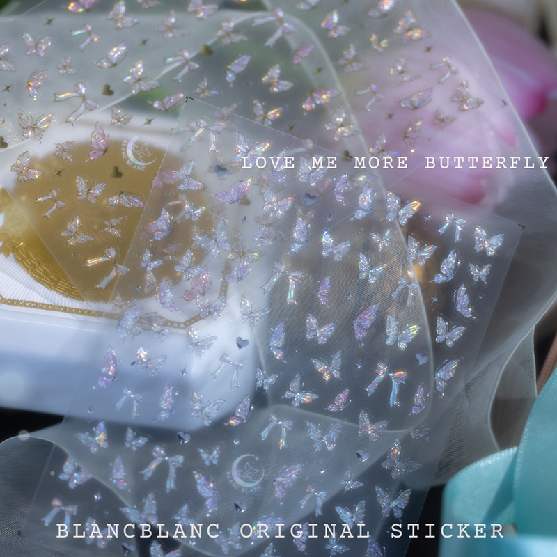 Blanc Blanc - Love Me More Mother-of-Pearl Style Butterfly Sticker [S331, S335]
