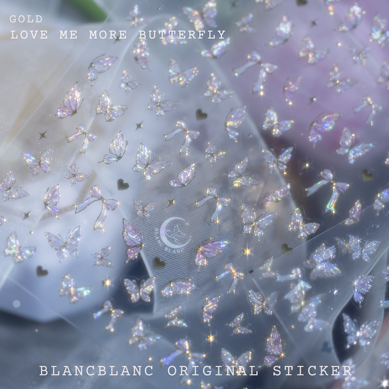 Blanc Blanc - Love Me More Mother-of-Pearl Style Butterfly Sticker [S331, S335]