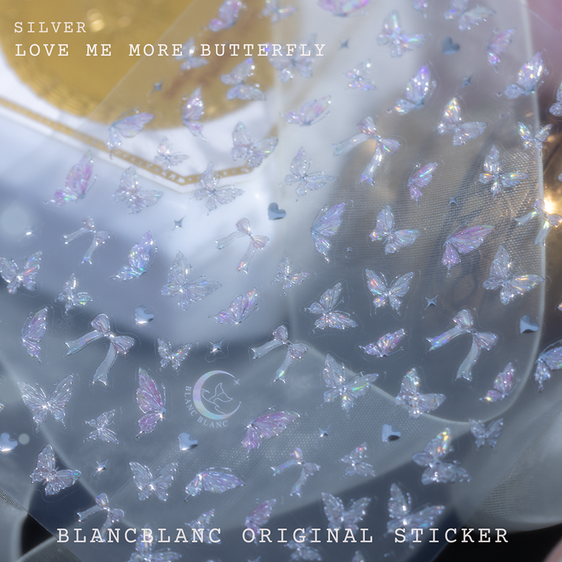 Blanc Blanc - Love Me More Mother-of-Pearl Style Butterfly Sticker [S331, S335]