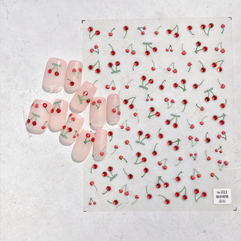 TA211 - Self-Adhesive Spring Cherry Nail Stickers