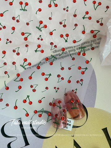 TA211 - Self-Adhesive Spring Cherry Nail Stickers