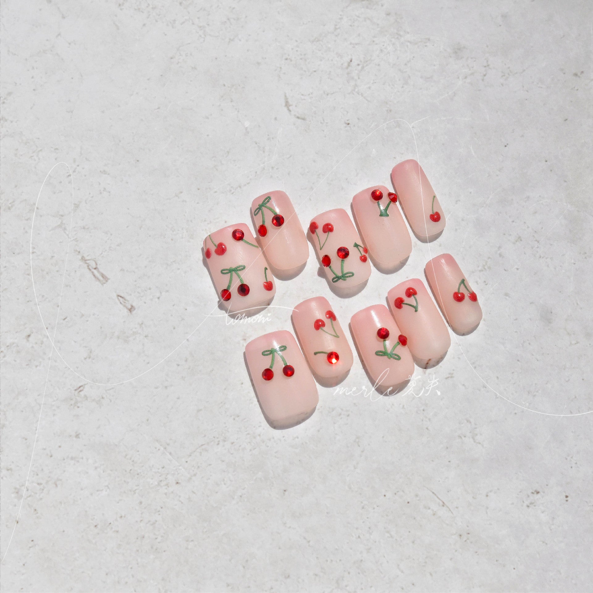 TA211 - Self-Adhesive Spring Cherry Nail Stickers