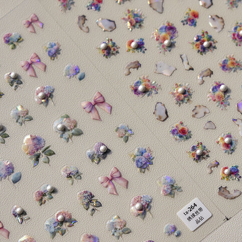 TA 264 - Self-Adhesive Flower Bow Nail Stickers