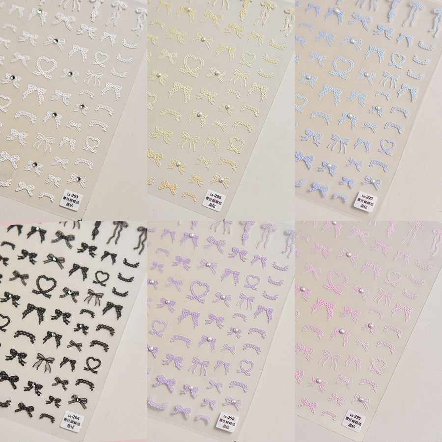 TA 293 - Self-Adhesive Lace Bow Nail Stickers