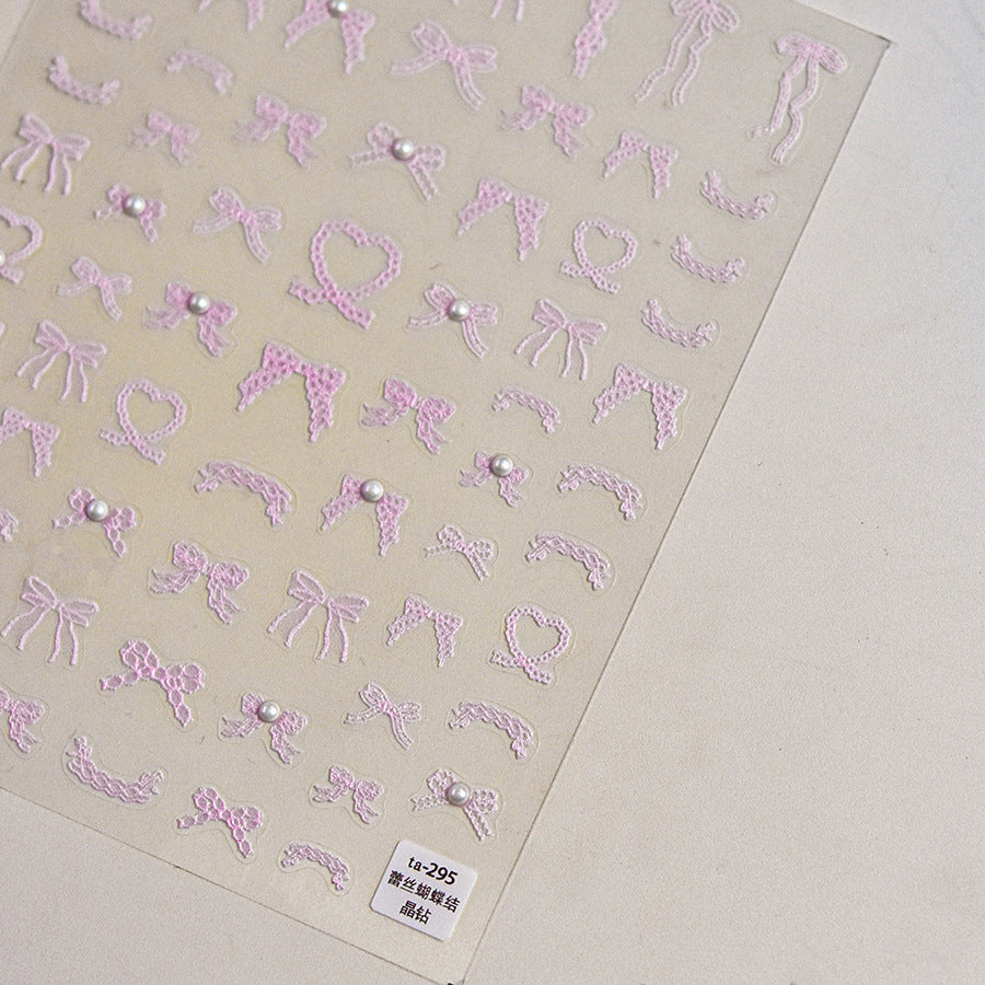 295 Sticker TA 295 - Self-Adhesive Lace Bow Nail Stickers