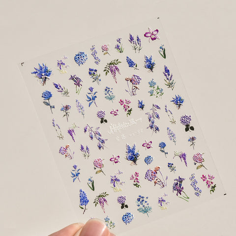 WY32 - Self-Adhesive Spring Flowers Nail Stickers