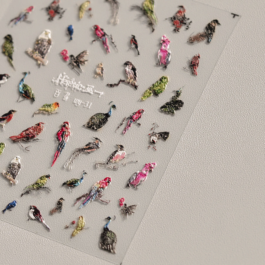 WY31 - Self-Adhesive Bird Nail Stickers