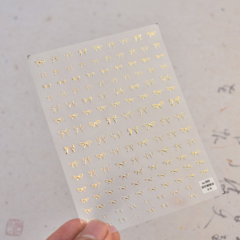 TA 301 Gold - Self-Adhesive Ribbon Nail Stickers