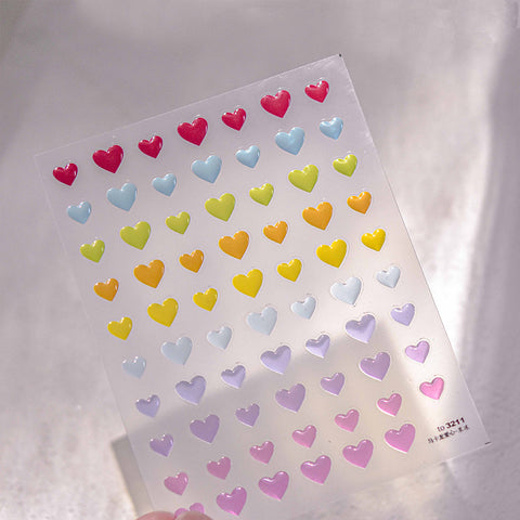 3211 - Self-Adhesive Jelly Heart Nail Stickers