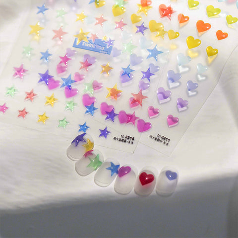 3216 - Self-Adhesive Jelly Star Nail Stickers