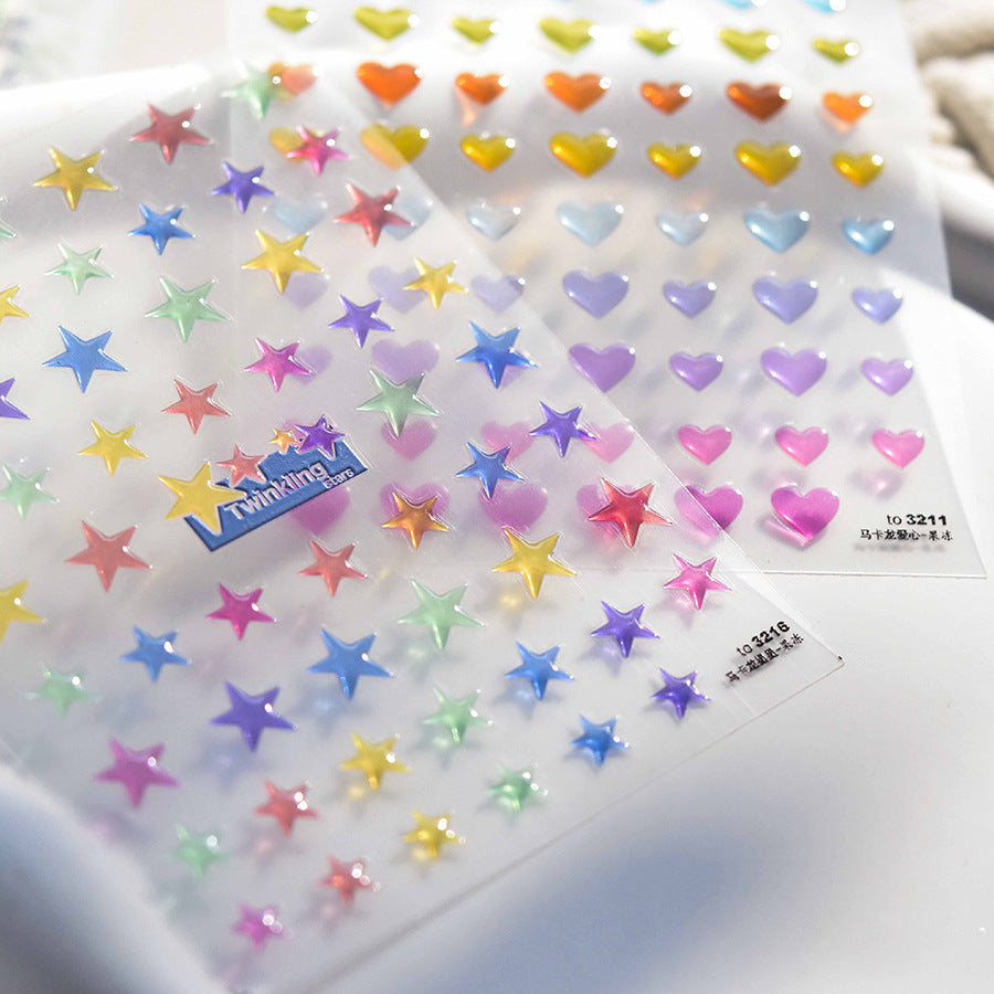 3216 - Self-Adhesive Jelly Star Nail Stickers