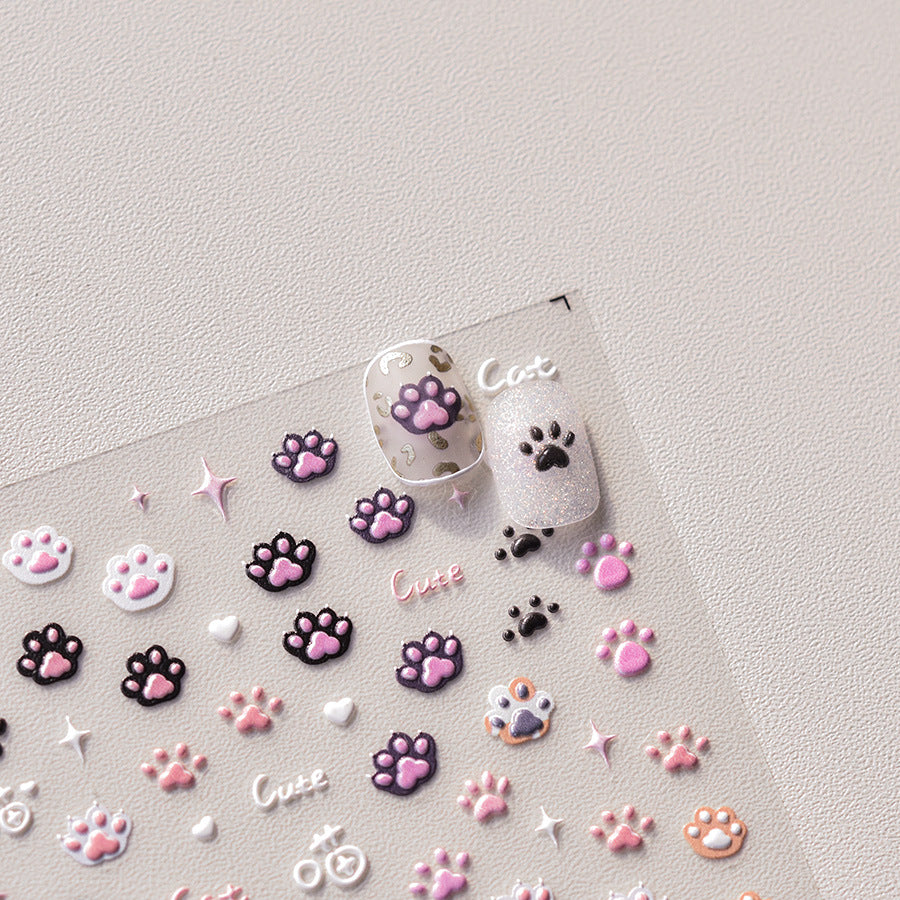 3412 - Self-Adhesive Cute Cat Paw Nail Stickers