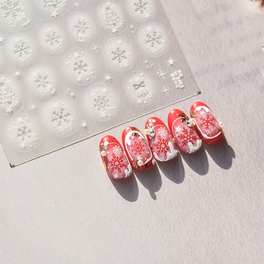 3463-f - Self-Adhesive Snowflake Nail Stickers