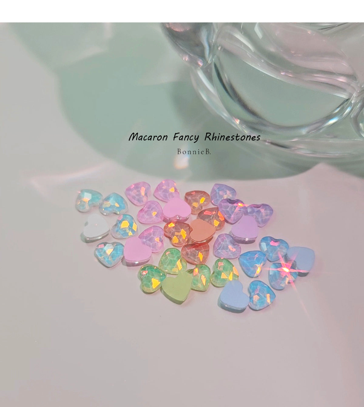 Bonniebee - Macaron Fancy Flatback Rhinestones (hearts x 100pcs)