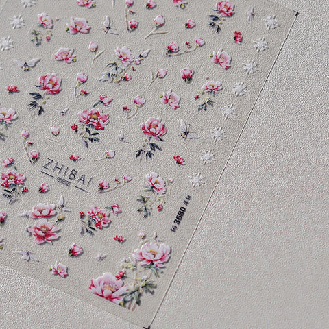 3680 - Self-Adhesive Spring Flowers Nail Stickers