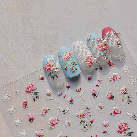 3680 - Self-Adhesive Spring Flowers Nail Stickers