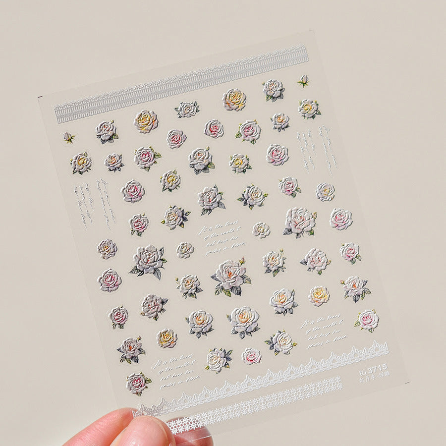 3715 - Self-Adhesive Spring Flowers Nail Stickers