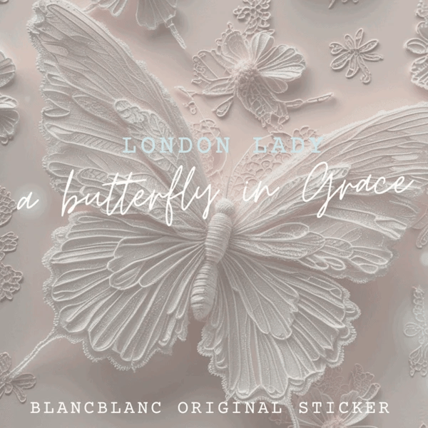 Blanc Blanc - Black, White London Lady Butterfly Sticker [s339, s340]