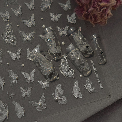 3801 - Self-Adhesive Butterfly Nail Stickers