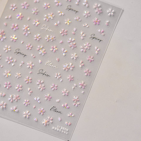 3806 - Self-Adhesive Flower Nail Stickers