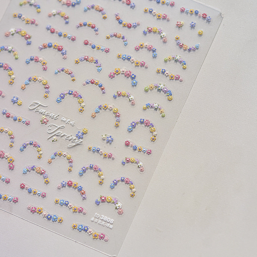 3808 - Self-Adhesive Flower Nail Stickers