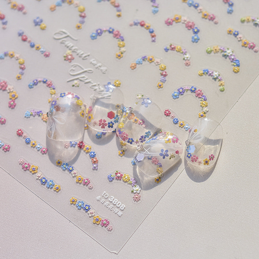 3808 - Self-Adhesive Flower Nail Stickers