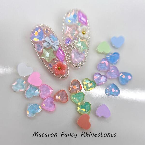 Bonniebee - Macaron Fancy Flatback Rhinestones (hearts)
