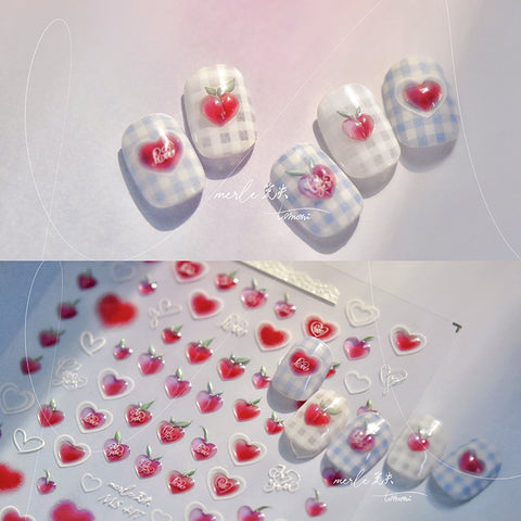 MS 417 - Self-Adhesive Jelly Peach Nail Stickers