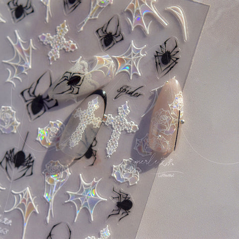 MS 468 - Self-Adhesive Spider Web Nail Stickers