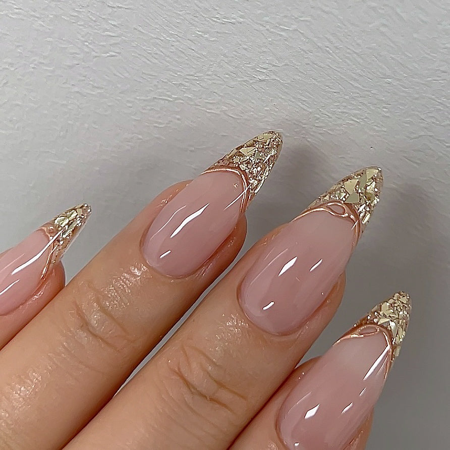 Nailbayo Sculpture Gold Flakes Glitter