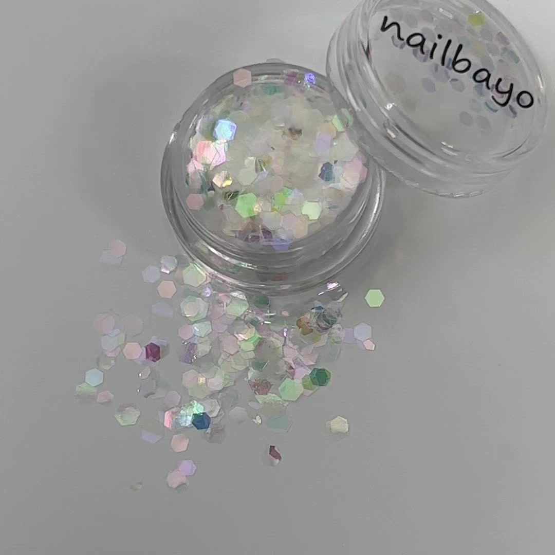 5 Point Star Glitter Shapes - Holo Silver