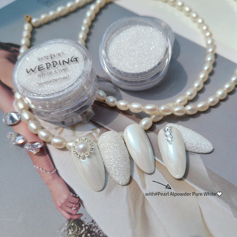 Bonniebee Wedding Glitter White Silver