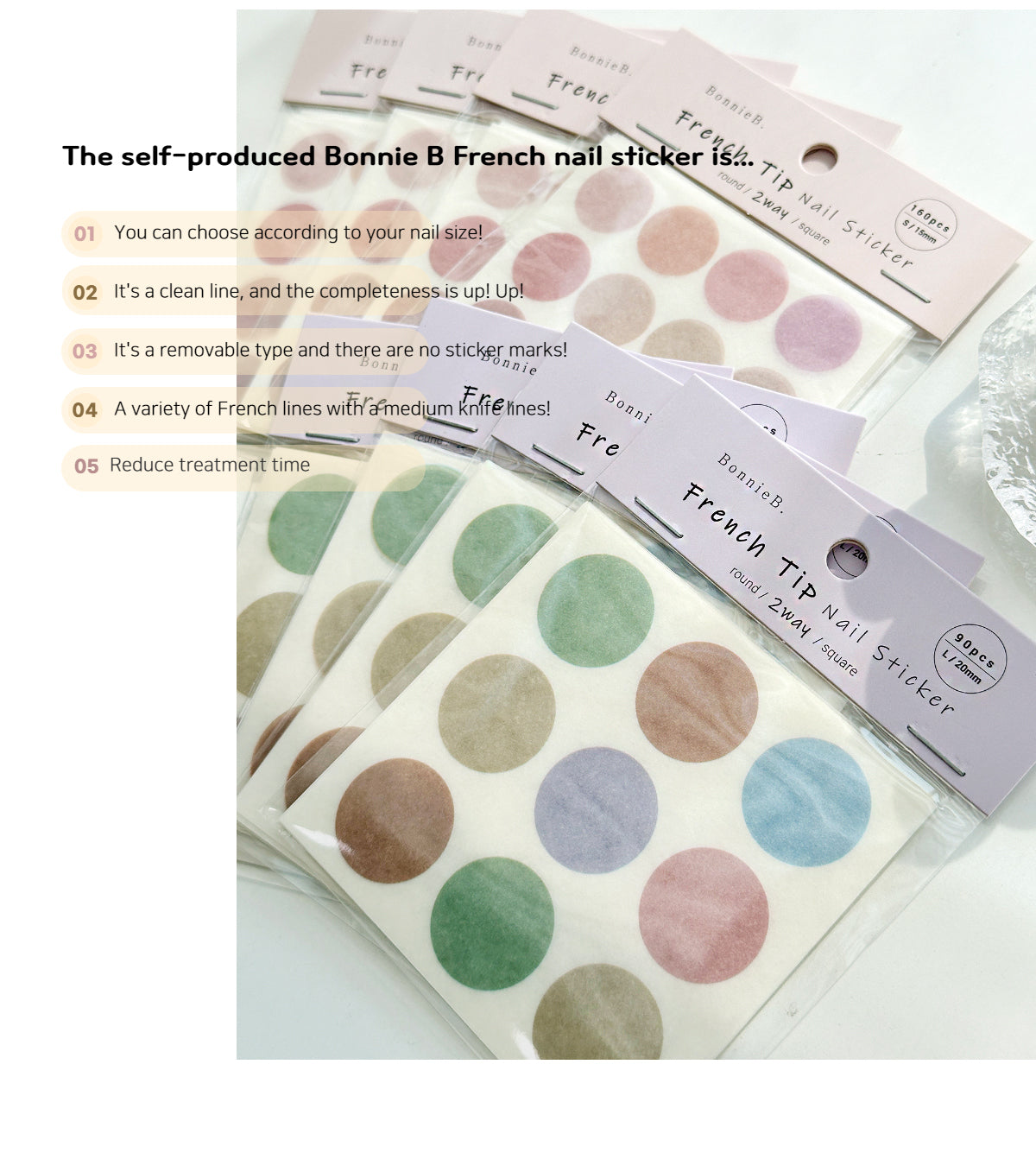 Bonniebee French Nail Stickers (S/L Size)