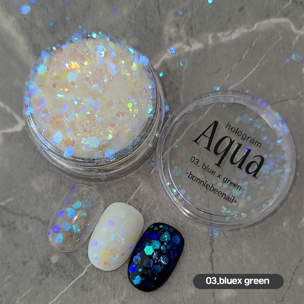 Bonniebee - Aqua Hologram Glitter (5 types)