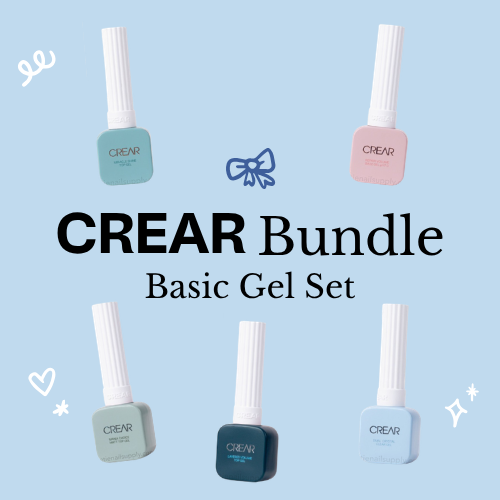 [Bundle] CREAR - Basic Gel Set (3D) Dual Crystal, Repair Volume, Miracle Shine, Layered Volume, Mania Choice Matte