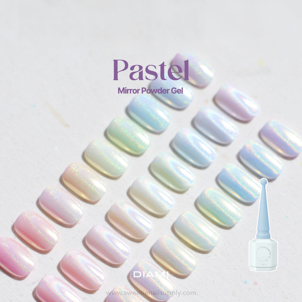 DIAMI - Mirror Powder Gel (Clean Sheer & Pastel) + 008 White