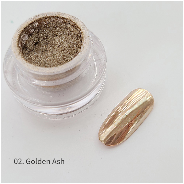 Bonniebee Ash Gold Pigment Nail Powder [2. Golden Ash]