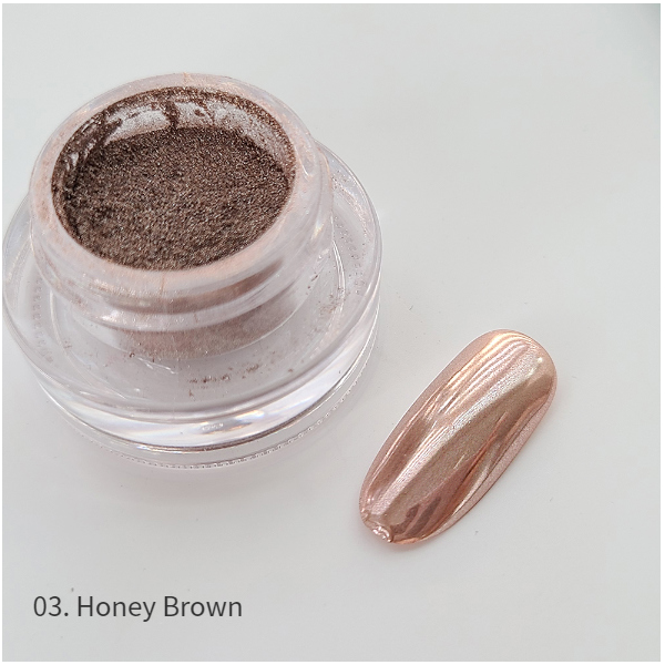 Bonniebee Ash Gold Pigment Nail Powder [3. Honey Brown]