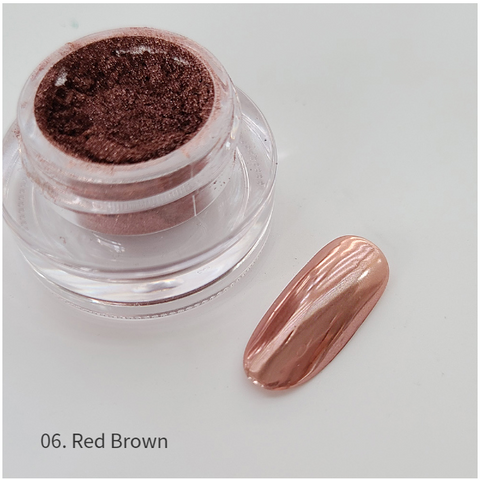 Bonniebee Ash Gold Pigment Nail Powder [Red Brown]
