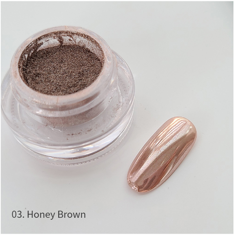Bonniebee Ash Gold Pigment Nail Powder [Honey Brown]