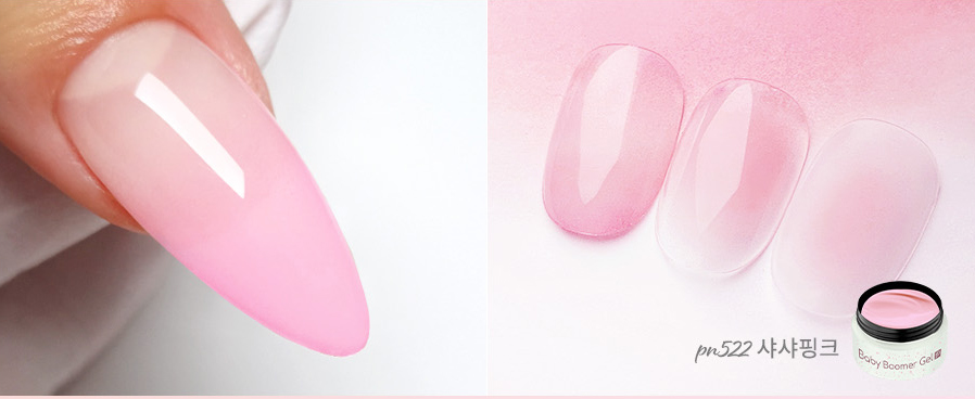 DIAMI Baby Boomer Gel Pastel Satin Collection (PN521~530) + Mushroom Sponges 1box (20 Pieces)