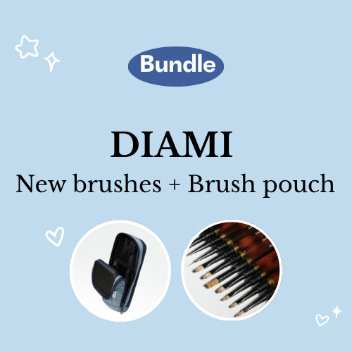 [Bundle] DIAMI - New Brushes + Brush Pouch