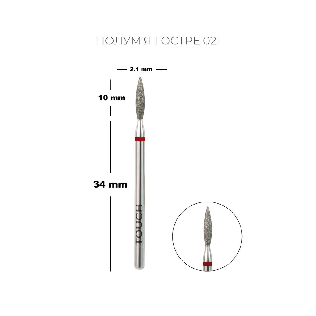 TOUCH - Diamond Flame Nail Drill Bit Red 021 (H0210D-F)