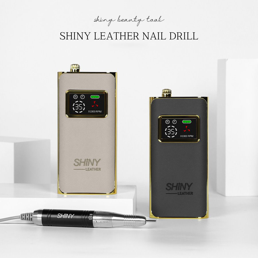 Shiny - Leather Drill (Beige/Gray)