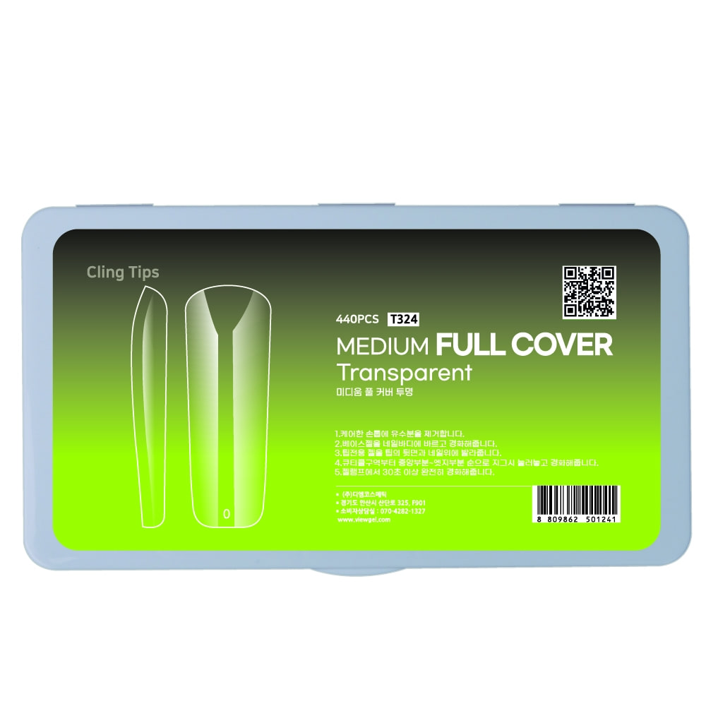 Viewgel - T324 Cling Tip Full Cover Medium Transparent 550Tips