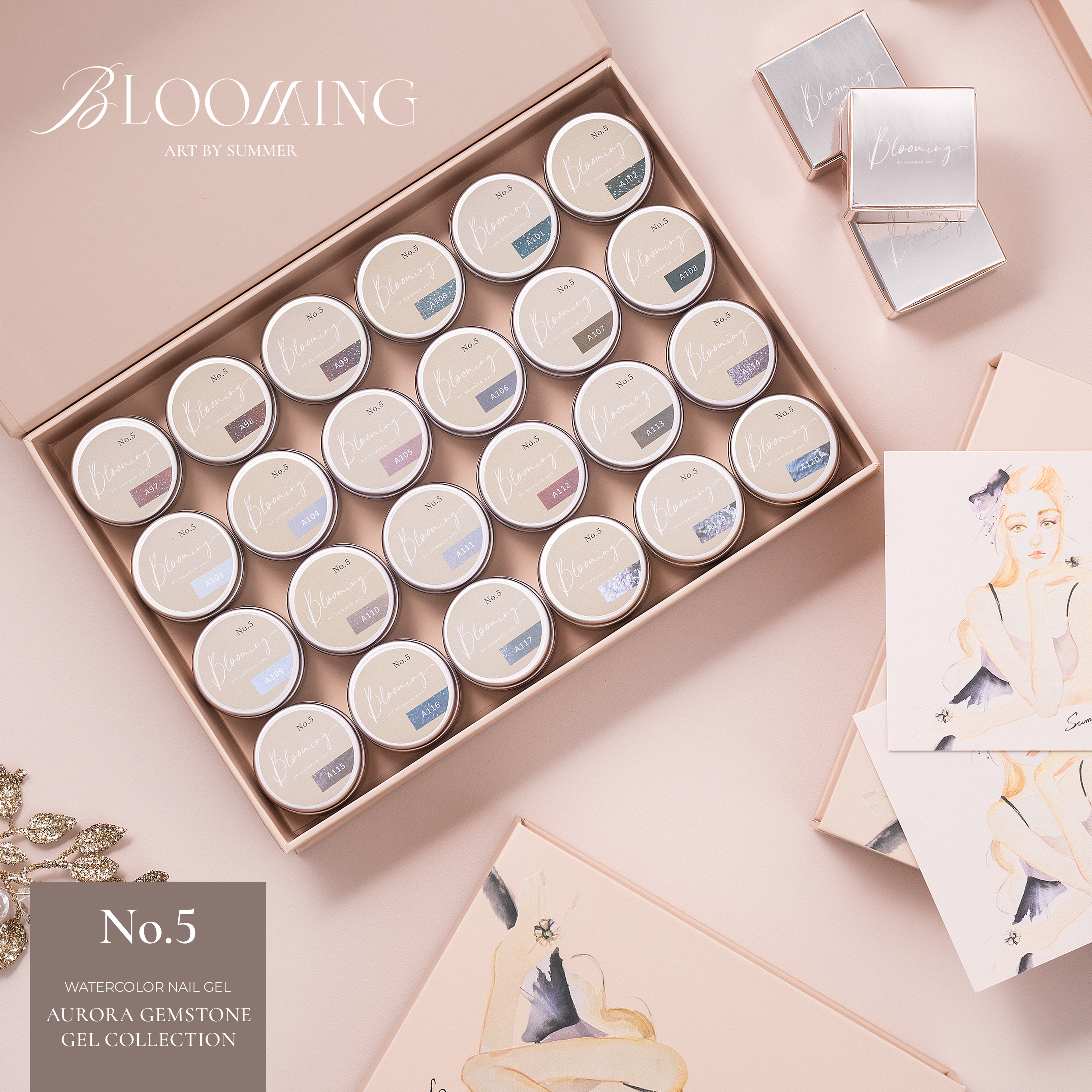 Blooming Nails - No.5 Watercolor Nail Gel Set