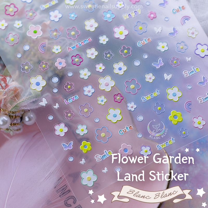 Blanc Blanc - (S395) Flower Garden Land Sticker