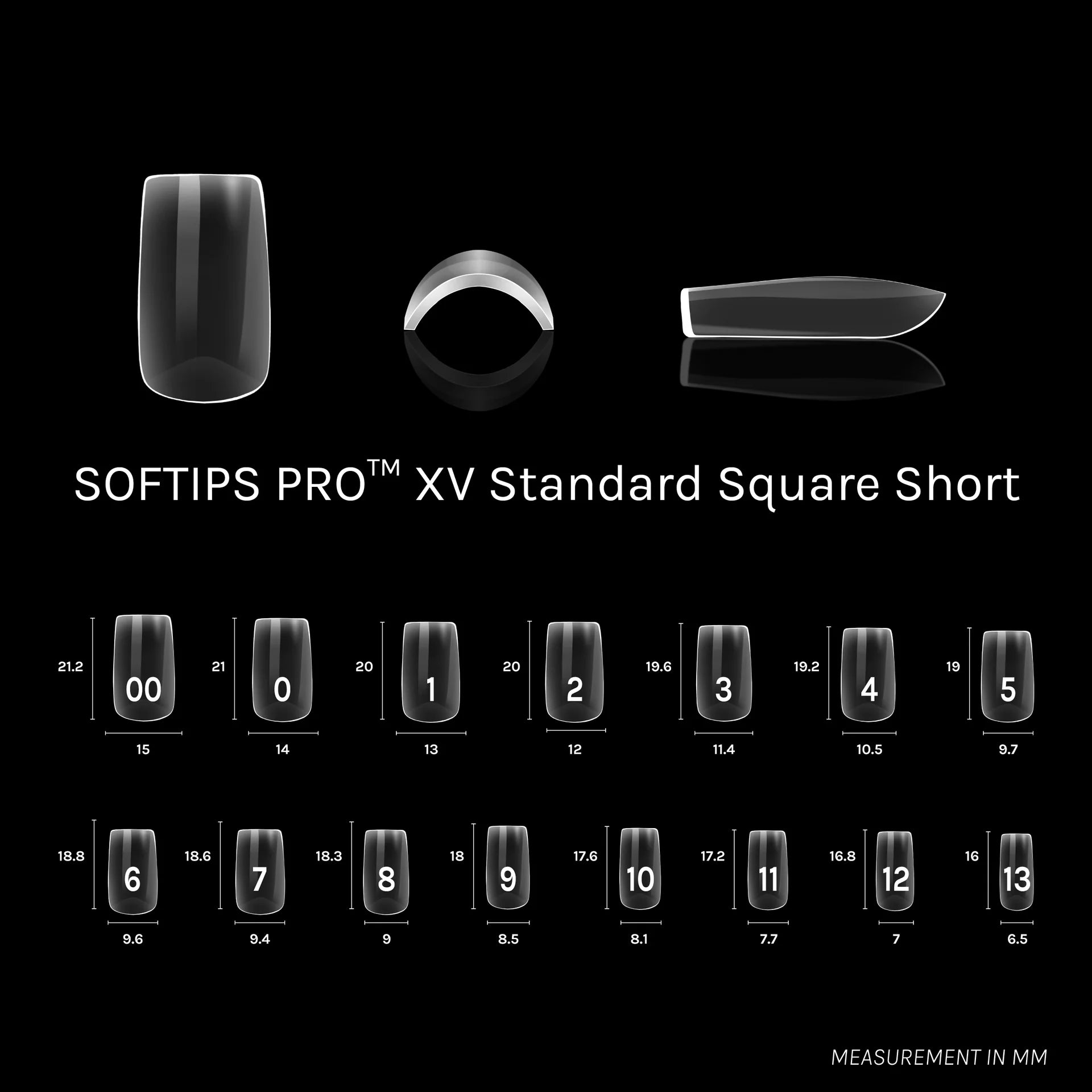 SOFTIPS PRO XV - Standard Square Short (600pcs)